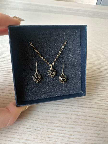 Kalevala talon sydän pronssi korvakorut sekä kaulakoru Imatra - photo 1