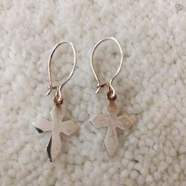 Hopeiset risti korvakorut Keuruu - valokuva 1