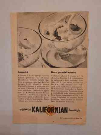 Vanha esite Uusista Kalifornian luumuista Helsinki