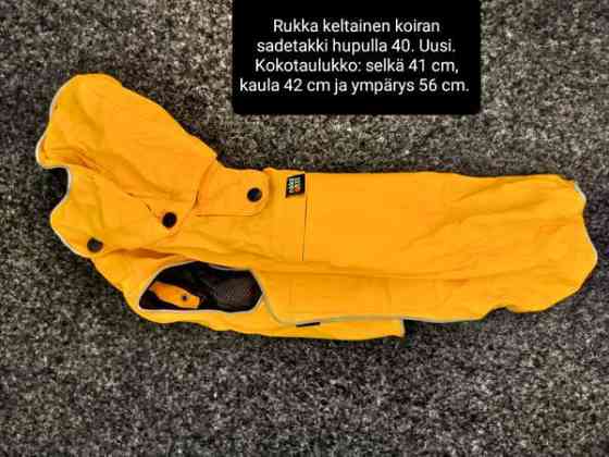 Rukka keltainen koiran sadetakki 40 Salo