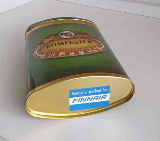 Finnair keräily Ritmeester peltirasia / sikarilaatikko Helsinki