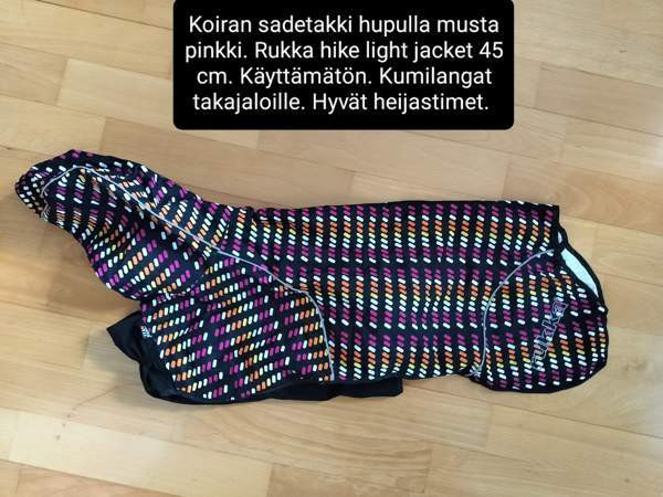 Rukka musta pilkullinen koiran sadetakki 45 cm Salo - valokuva 1
