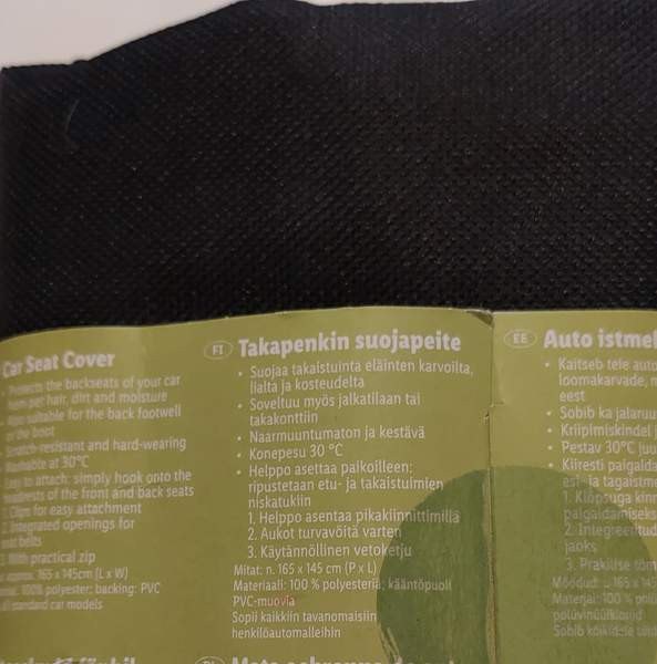 Suojapeite koiralle auton takapenkille. Oulu – foto 2