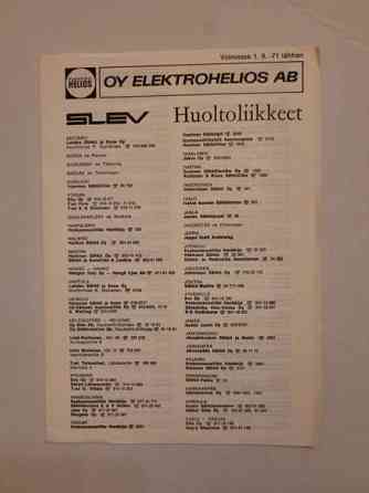 SLEV -lieden käyttöohje 1970-luvulta Helsinki