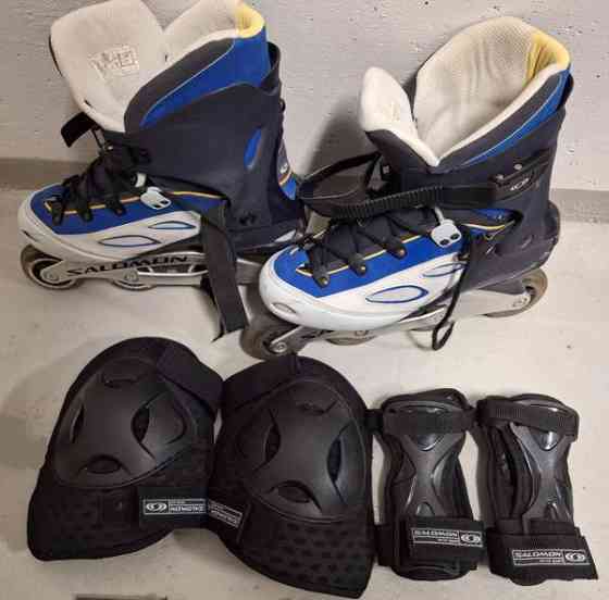 Rullaluistimet Salomon TR 8 + Salomon suojat Turku