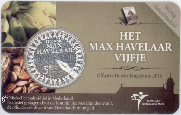 Netherland 5 Euro CC 2010 Max Havelaar in Coincard Ylivieska - изображение 1