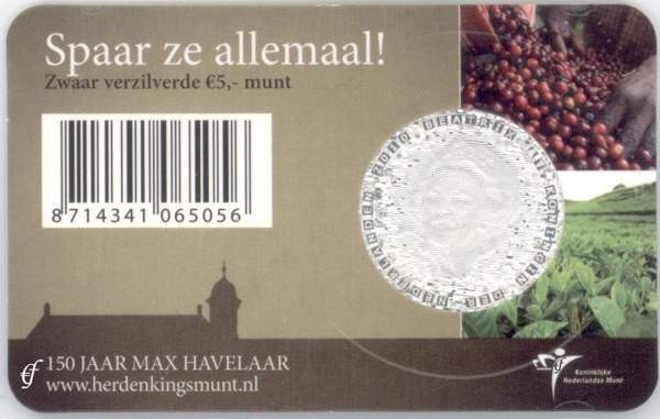 Netherland 5 Euro CC 2010 Max Havelaar in Coincard Ylivieska - изображение 2