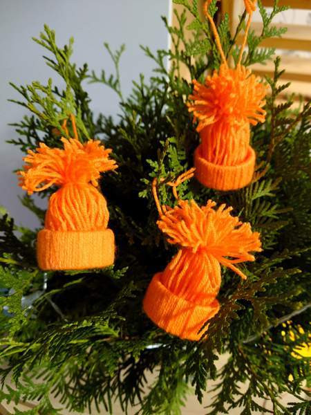 Joulukoriste/ kuusen koriste pipo neonoranssi Raasepori - valokuva 1