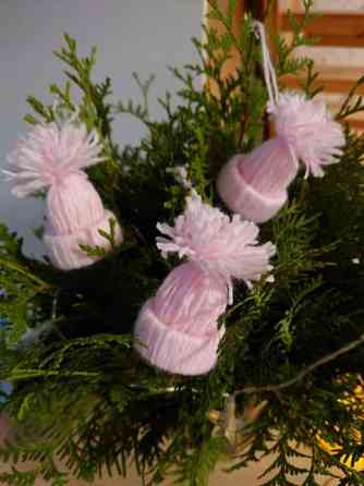 Joulukoriste / kuusen koriste pipo vaaleanpunainen 2 Raasepori