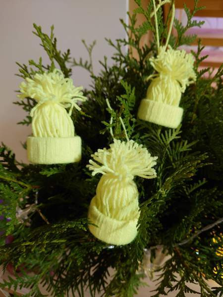 Joulukoriste / kuusen koriste pipo neonkeltainen Raasepori - photo 1