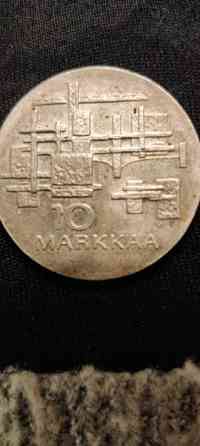 Hopeinen 10mk kolikko 1967 Suomussalmi