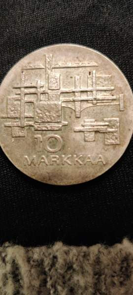 Hopeinen 10mk kolikko 1967 Suomussalmi - photo 1