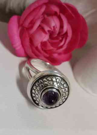 E.Granitin 813 hopea sormus ametisti kivellä vuodelta 1966. Design, Vintage Лахти