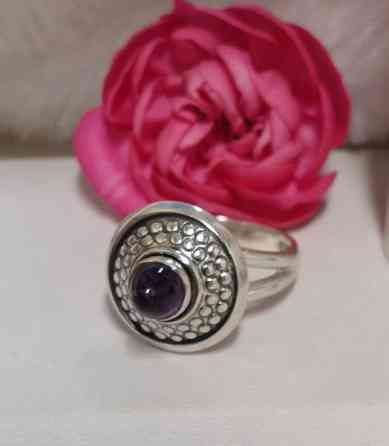 E.Granitin 813 hopea sormus ametisti kivellä vuodelta 1966. Design, Vintage Лахти