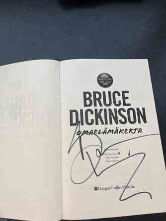 Bruce Dickinson kirja nimikirjoituksella Lohja