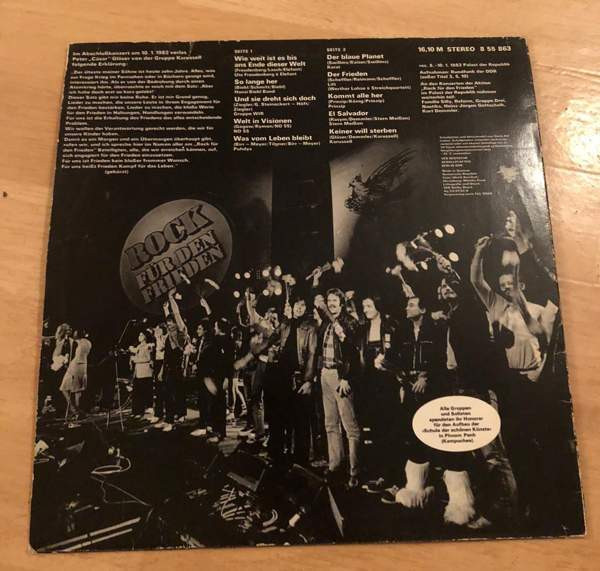 Rock Für Den Frieden LP Vinyyli 1982 Joroinen – foto 2
