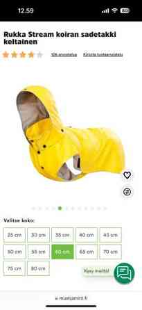 Rukka Stream koiran sadetakki keltainen Yloejaervi