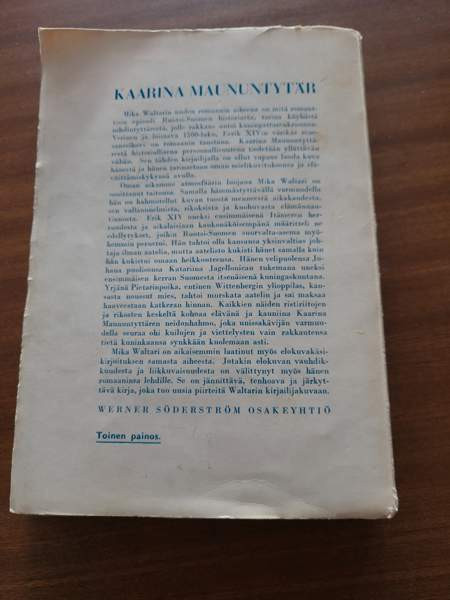 Mika Waltari Kaarina Maununtytär Helsinki – foto 2