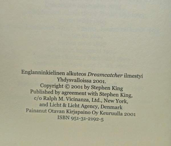 Stephen King: Unensieppaaja Vantaa - valokuva 3