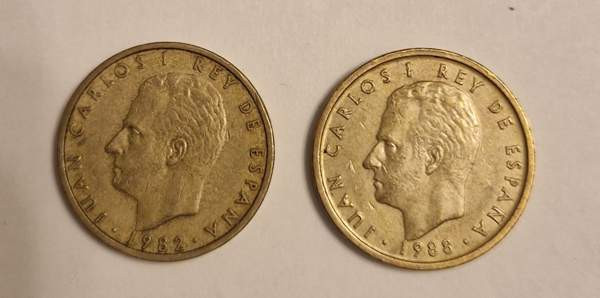 Espanjan pesetat v. 1982 ja v. 1988 Joensuu - photo 1