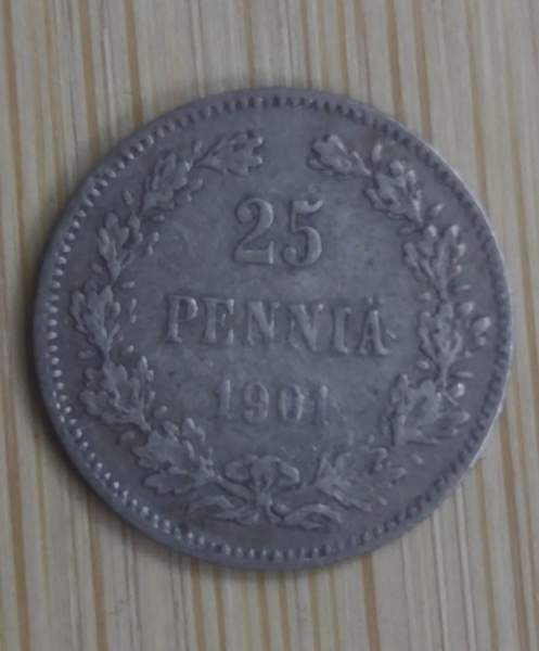 25 penniä v.1901 hopea Vantaa – foto 1