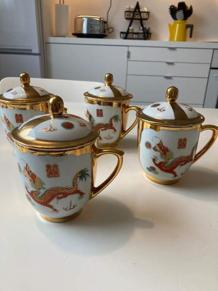 kiinalaiset kannelliset teekupit, 4 kpl Ювяскюля - изображение 1