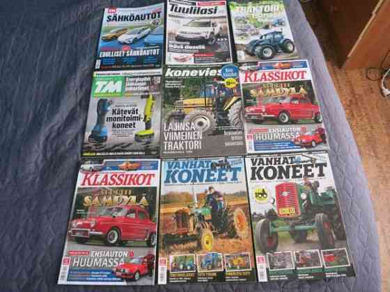 9 kpl Vanhat koneet, Klassikot, TM, Tuulilasi ym. lehtiä Tuusula