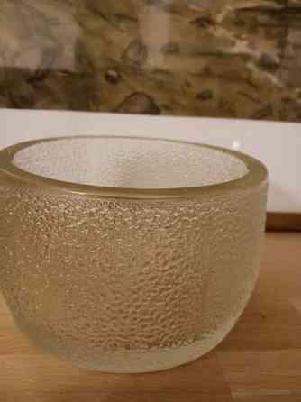 VINTAGE Karkkiskoli, 1,3kg painava h.14cm k. 8cm taidelasi, pientä vikaa Turku