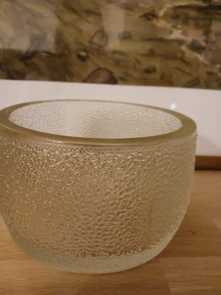 VINTAGE Karkkiskoli, 1,3kg painava h.14cm k. 8cm taidelasi, pientä vikaa Turku - photo 1