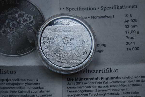 Suomi 2011 10 € Pehr Kalm HOPEA PROOF Helsinki - изображение 4