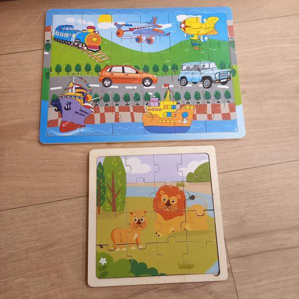 Puupalapelit, 24 palan ajoneuvot ja 16 palan eläinpalapeli Helsinki - valokuva 1