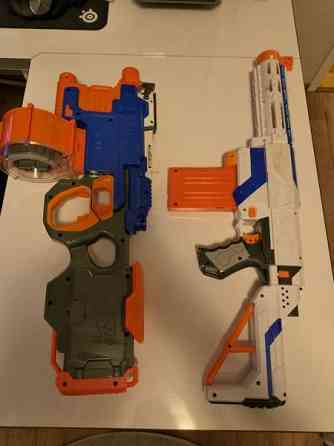 Nerf HyperFire Elite ja Nerf Retaliator Elite. Jyvaeskylae