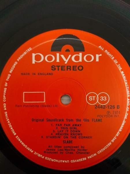 Slade in Flame LP 1974 DELUXE2442 126 England Kunto : EX+/EX+ Postikulut : 12e Vantaa – foto 4