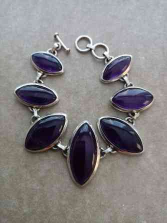 925-Hopea ametisti rannekoru Kotka