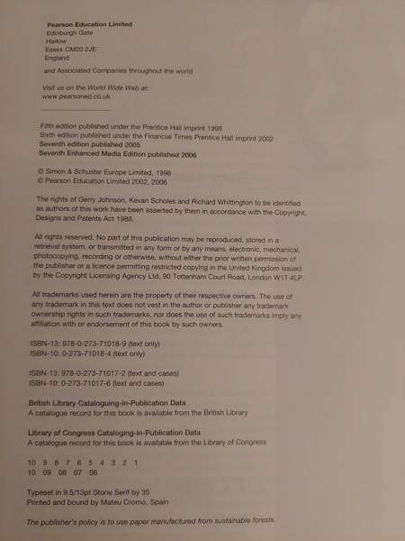 Exploring Corporate Strategy – Johnson, Scholes & Whittington Espoo – foto 4