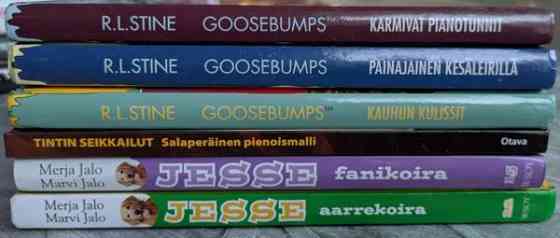 Kirjoja kouluikäisille: Goosebumps, Jesse, Tintti Эспоо