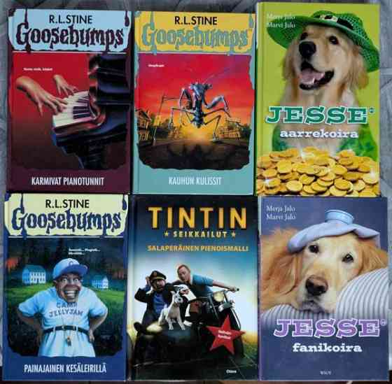 Kirjoja kouluikäisille: Goosebumps, Jesse, Tintti Эспоо