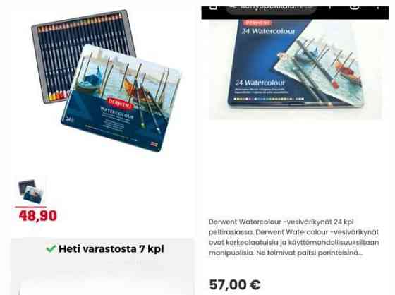 Akvarelli värikynät ja lehtiö vihkonen Helsinki