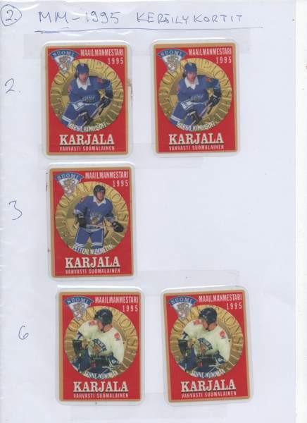 Myydään jääkiekon MM-1995 joukkueen keräilykortteja Mikkeli - valokuva 3