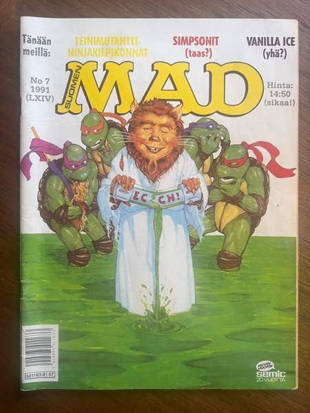 Suomen MAD sarjakuvalehti sarjakuva 7/1991 Helsinki – foto 1