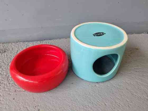 Keraaminen mökki ja ruokakuppi Lahti