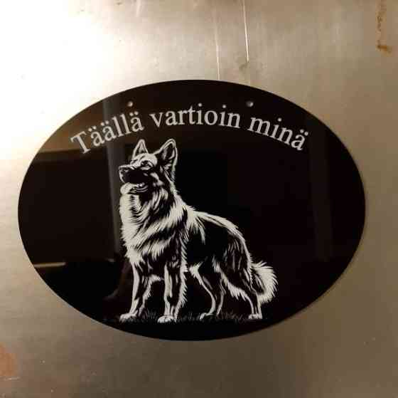 Saksanpaimenkoira kyltti Kerava