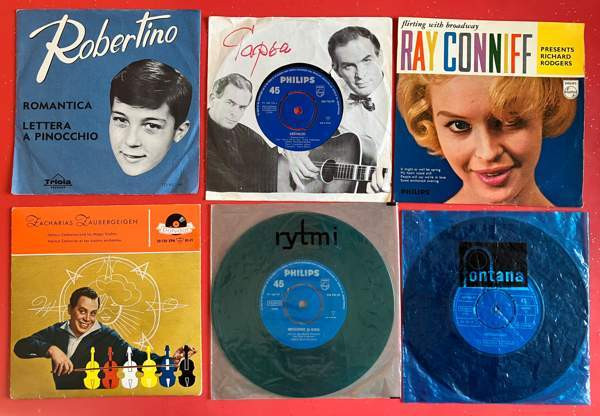 Laatikollinen vanhoja vinyylisinglejä Tampere – foto 5