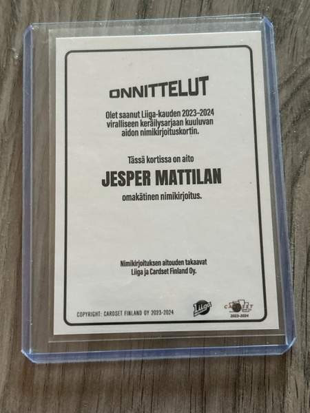 Cardset Signature Jesper Mattila Pori – foto 2