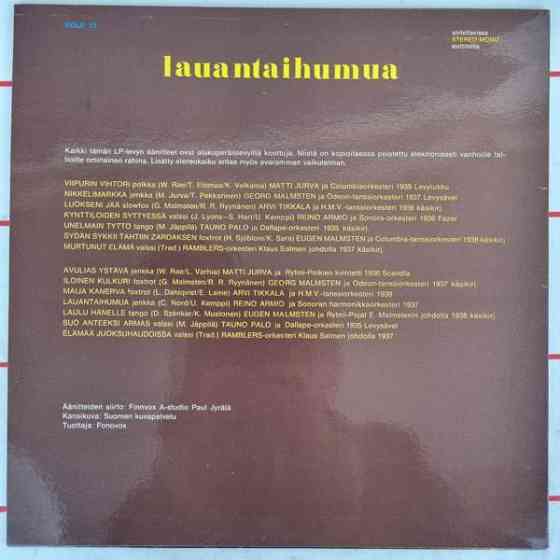 LP  Lauantaihumua. Turku