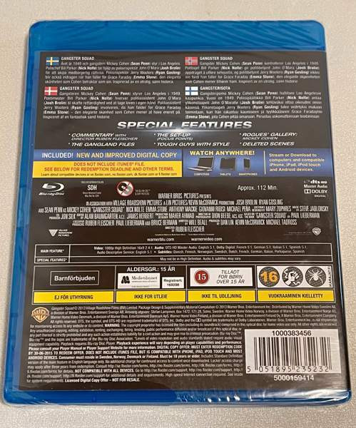 Gangster Squad - Gangsterisota (2012) Blu-ray Lappeenranta – foto 2