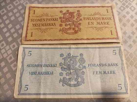 1963 vuoden ,1 markan ja 5 markan seteli Tervola