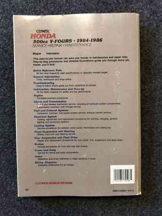 Honda 500cc V-Fours 1984 - 1986 huolto-opas Kotka