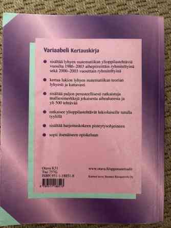 Variaabeli lukion lyhyt matematiikka kertauskirja 1986-2003 YO tehtävät Oulu
