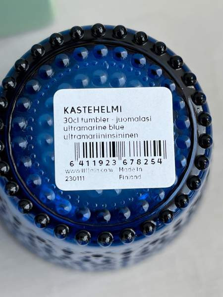 Uudet Iittala Kastehelmi lasit 2 kpl ultramariininsiniset Vantaa - photo 2